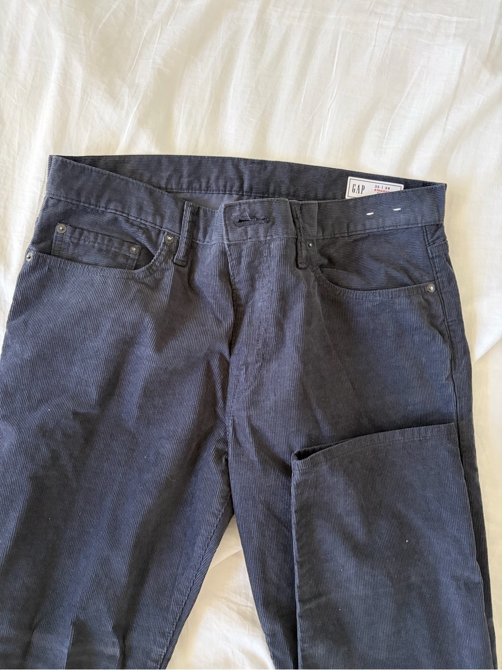 GAP Straight Corduroy Pants - Blue - 33/34